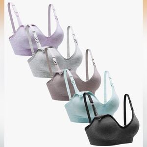 Nursing Bra 5pack Wireless V Neck Maternity Nursing Bra Bralette Sleeping Lowcut